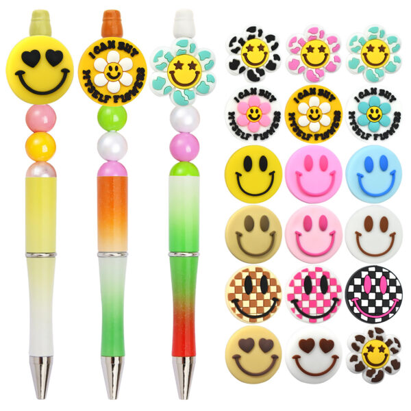 Wholesale Smiley face series cartoon flower beaded