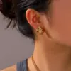 Wholesale 1 Pair Cute Novelty Streetwear Geometric Irregular 304 Stainless Steel Imitation Gold Electroplating Ear Studs