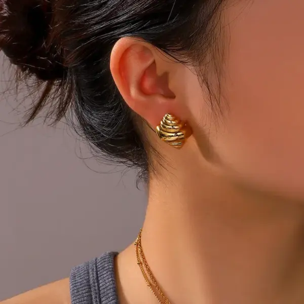Wholesale 1 Pair Cute Novelty Streetwear Geometric Irregular 304 Stainless Steel Imitation Gold Electroplating Ear Studs