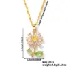 Wholesale 304 Stainless Steel Copper K Gold Plated Inlay Sunflower Zircon Copper Necklaces