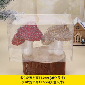 Golden powder and rhinestone mushrooms (two per box)
