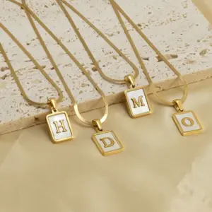 Wholesale PVD Coated 18K Gold Plated Letter Stainless Steel Casual French Style Waterproof Non Tarnish 304 Stainless Steel Pendant Necklace