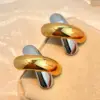 Wholesale PVD Coated Real Gold Plated 18K Gold Geometric 304 Stainless Steel Elegant Luxurious Waterproof Non Tarnish Ear Studs