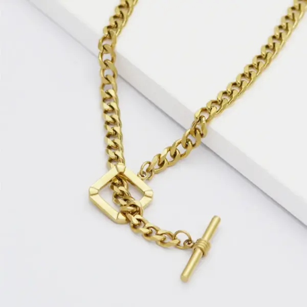 Wholesale Jewelry Simple Style Lock 304 Stainless Steel 14K Gold Plated Plating Necklace