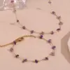 Wholesale Jewelry Elegant Basic Classic Style Irregular 304 Stainless Steel Natural Stone 18K Gold Plated PVD Coated Plating Bracelets Necklace