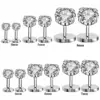 1 Piece Simple Style Round Inlay Stainless Steel Zircon Ear Studs