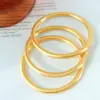 Wholesale PVD Coated Real Gold Plated 18K Gold Solid Color 304 Stainless Steel Fashion Waterproof Non Tarnish 304 Stainless Steel Bangle