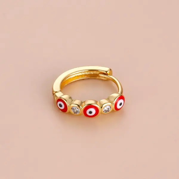 Ear Cartilage Rings & Studs Ethnic Style Devil'S Eye Copper Plating
