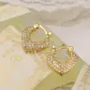 Wholesale 1 Pair Simple Style Commute Heart Shape Plating Inlay Copper Zircon 18k Gold Plated Earrings