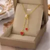 Wholesale Real Gold Plated Heart Shape 304 Stainless Steel Sweet Waterproof Non Tarnish Pendant Necklace