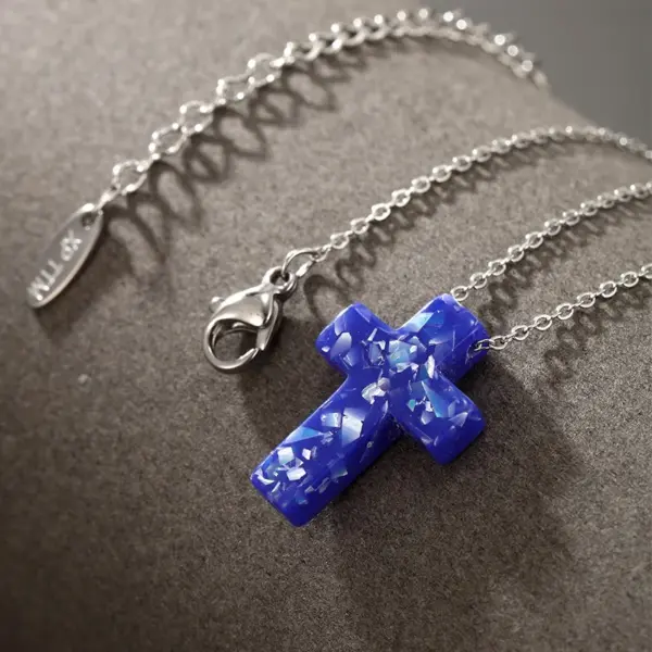 Wholesale 304 Stainless Steel Plastic XUPING Simple Style Hexagram Cross Pendant Necklace