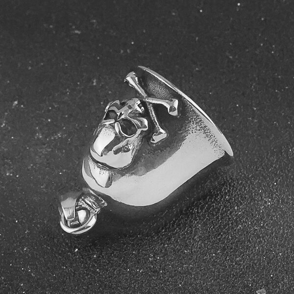 Wholesale Cross-border new stainless steel skull bell casting polished oil titanium steel lucky bell source factory