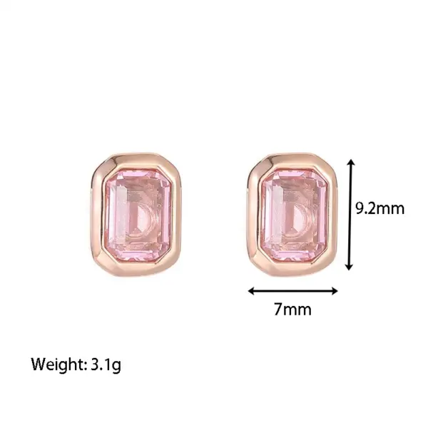 Wholesale PVD Coated 18K Gold Real Gold Plated Geometric 304 Stainless Steel Simple Style Waterproof Non Tarnish Ear Studs