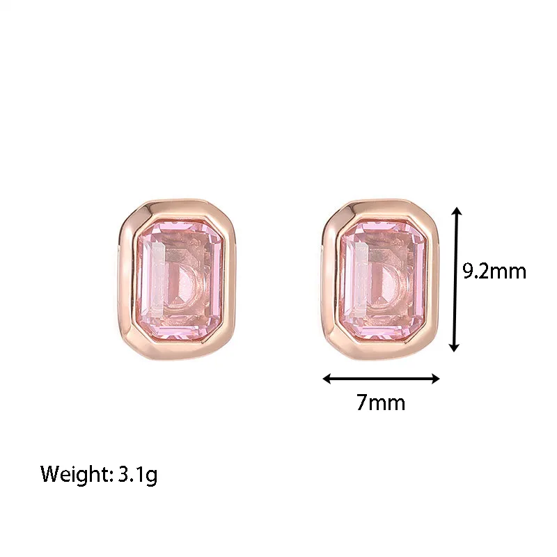 Wholesale PVD Coated 18K Gold Real Gold Plated Geometric 304 Stainless Steel Simple Style Waterproof Non Tarnish Ear Studs
