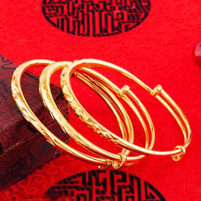 Wholesale Chinoiserie Geometric Copper Gold Plated Bangle