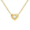 Wholesale Jewelry Casual Elegant Simple Style Heart Shape Titanium Steel Plating Pendant Necklace Cable Chain