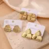 Wholesale 1 Pair/Package Casual Modern Style Triangle Square Polishing Plating 201 Stainless Steel 18K Gold Plated Earrings