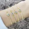 Wholesale Jewelry Fashion Heart Copper Artificial Gemstones Patchwork Diamond Bracelets