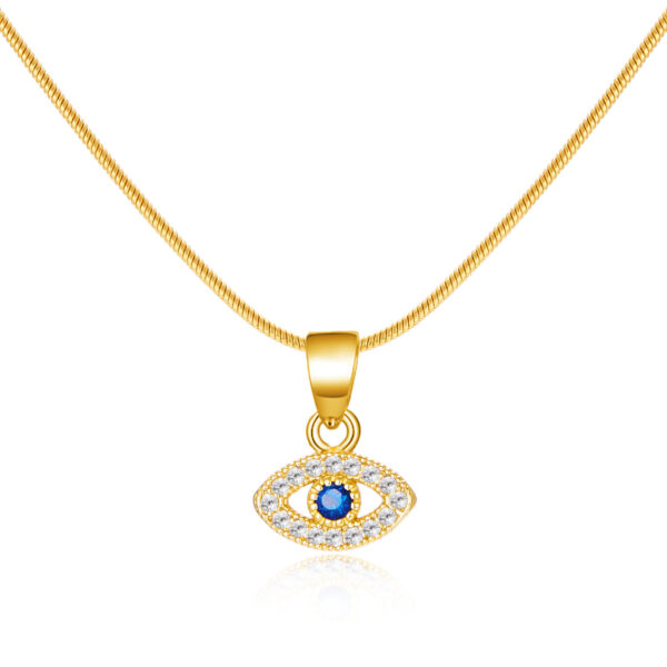 Wholesale Europe and the United States cross-border new blue eyes necklace fashion diamond devil's eye pendant necklace clavicle chain wholesale women