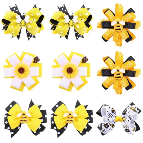 Wholesale children's hair accessories all-match fresh hairpin cute bee ribbon bow hairpin