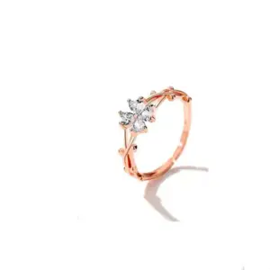 W0071 Rose Gold White Stone / Adjustable Opening