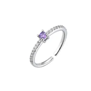 White Gold Color Purple Diamond / Adjustable Opening