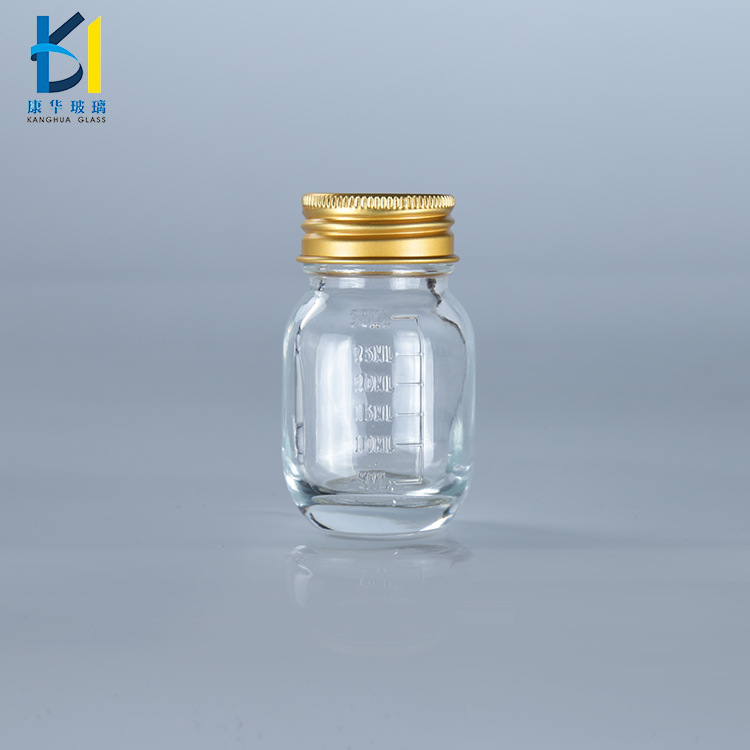 Wholesale Factory st sply Crystal White Material 30mL graduated glass bottle medicine paste special bottle