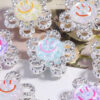 oly-cfd7c445bd898249797d7d96416b8314 Wholesale 3D smiley face flower full of rhinestone crystal ball straight hole loose bead DIY mobile phone chain key chain bag chain jewelry accessories