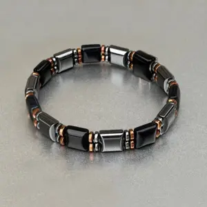 Double Layer Haematite Black Gold Spacer