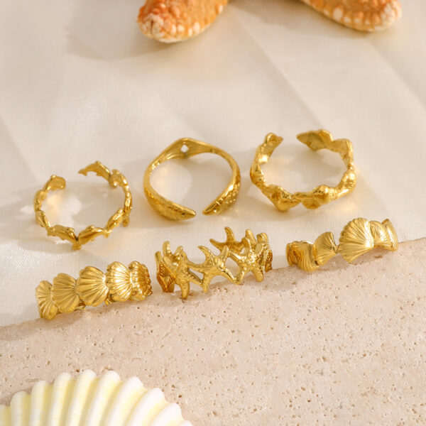 Wholesale Summer ocean wind design spliced starfish ring