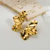 1 Pair Ig Style Retro Leaves Flower Plating Stainless Steel 18k Gold Plated Drop Earrings