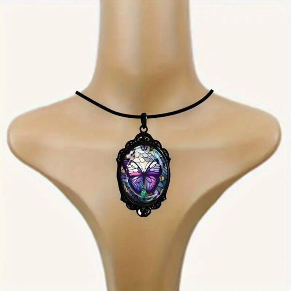 Wholesale Stunning Butterfly Pendant Necklace-Vibrant Purple Shades Exquisite Pattern Jewelry