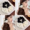 Wholesale White Lace Bow Large Intestine Hair Ring Korean Style Hair Rope Internet Popular New Style Women's Hair Rope Hair Rope