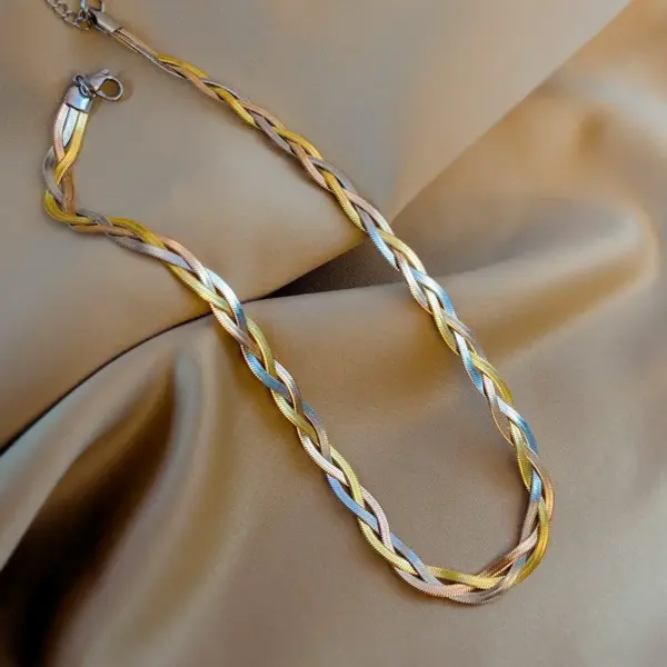 Wholesale Punk Cool Style Solid Color Titanium Steel Necklace