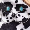 Wholesale Jewelry Supply 1 Pair of Western Turquoise Round Earrings