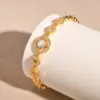 Wholesale Copper 18K Gold Plated Elegant Shiny Inlay Flower Snake Zircon Bracelets