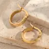 Wholesale Popular DIY Jewelry 201 Stainless Steel Water Plating Pattern Hoop Earrings Round Design Polished Finish