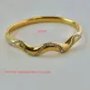 Real Gold Plated 304 Stainless Steel PVD Coated Rhinestones Pearl Solid Color Plating Inlay Bangle