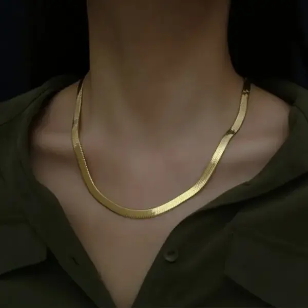 Wholesale Simple Style Round Titanium Steel Polishing Necklace 1 Piece