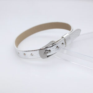 Square steel buckle 8mm snake pattern wristband-silver