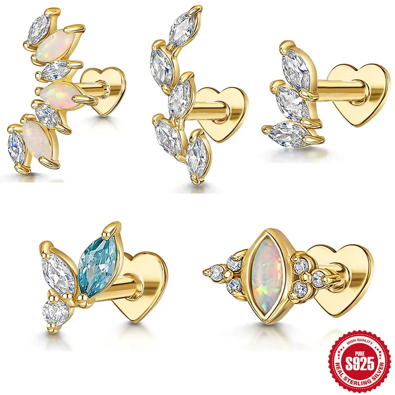 Wholesale 1 Piece Ear Cartilage Rings & Studs Casual Simple Style Streetwear Geometric 925 Sterling Silver Plating Ear Cartilage Rings & Studs