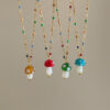 Wholesale Color Sugar Bean Glaze Mushroom Pendant Necklace Women's Light Luxury Elegant Elegant Necklace Clavicle Chain