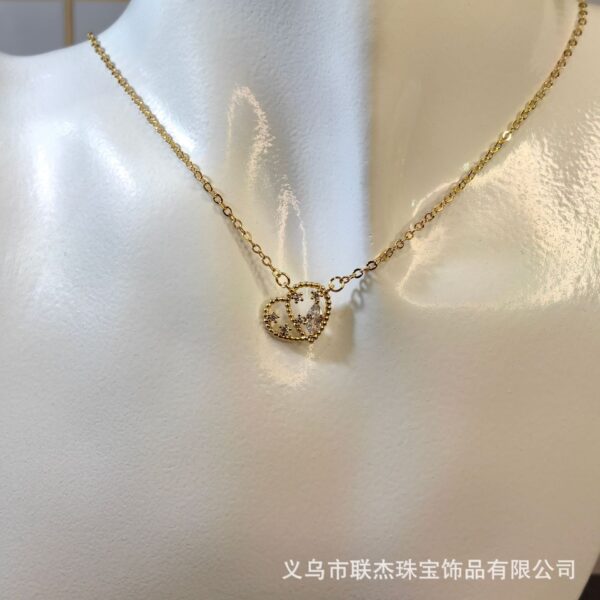 Wholesale Simple hollow love real gold plating necklace Ins style fashion small and exquisite cross-border explosions factory direct sales