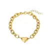 Wholesale Jewelry Casual Elegant Simple Style Heart Shape 304 Stainless Steel Plating Jewelry Set Cable Chain