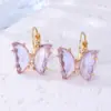 Wholesale 1 Pair Sweet Butterfly Plating Inlay Copper Zircon Gold Plated Earrings