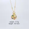 Wholesale Jewelry Cute IG Style Ladybugs Mushroom Copper Zircon 18K Gold Plated Plating Inlay Pendant Necklace