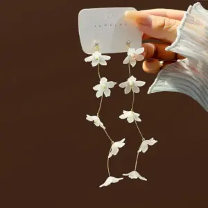 1 Pair Fashion Flower Plating Alloy Artificial Pearls Drop Earrings