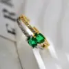 Wholesale Copper Gold Plated Simple Style Inlay Rectangle Zircon Open Rings
