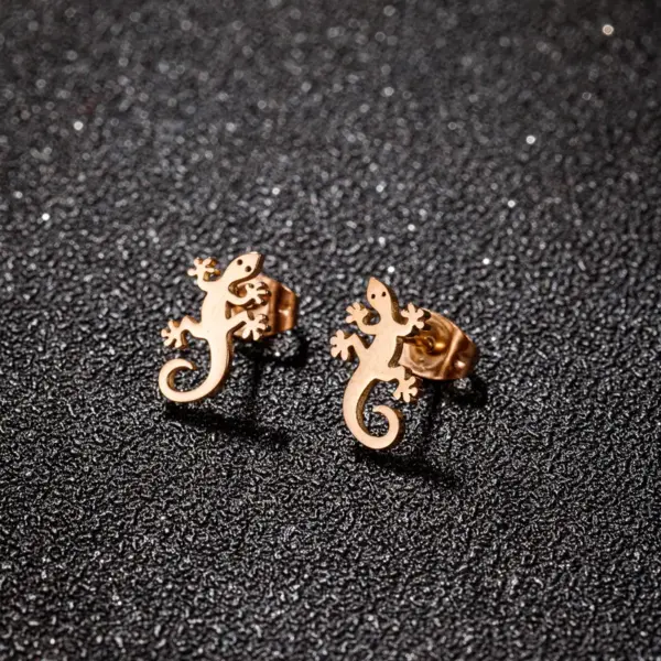 Wholesale PVD Coated 18K Gold Real Gold Plated Animal 304 Stainless Steel Cute Waterproof Non Tarnish Ear Studs
