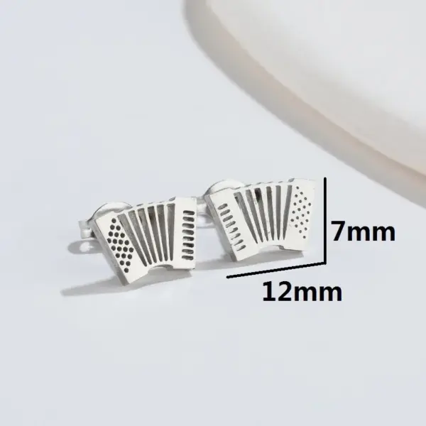 PVD Coated 18K Gold Real Gold Plated Musical Instrument 304 Stainless Steel Fashion Waterproof Non Tarnish Ear Studs